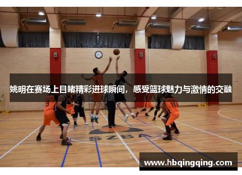 姚明在赛场上目睹精彩进球瞬间，感受篮球魅力与激情的交融